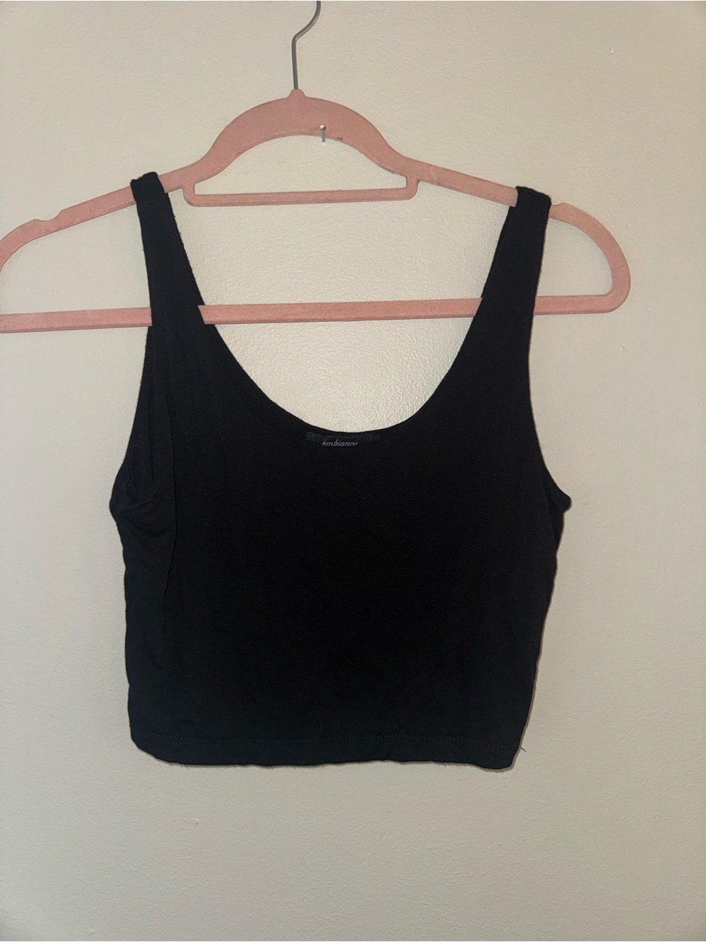 Ambiance, like new, black crop top tank top, size medium